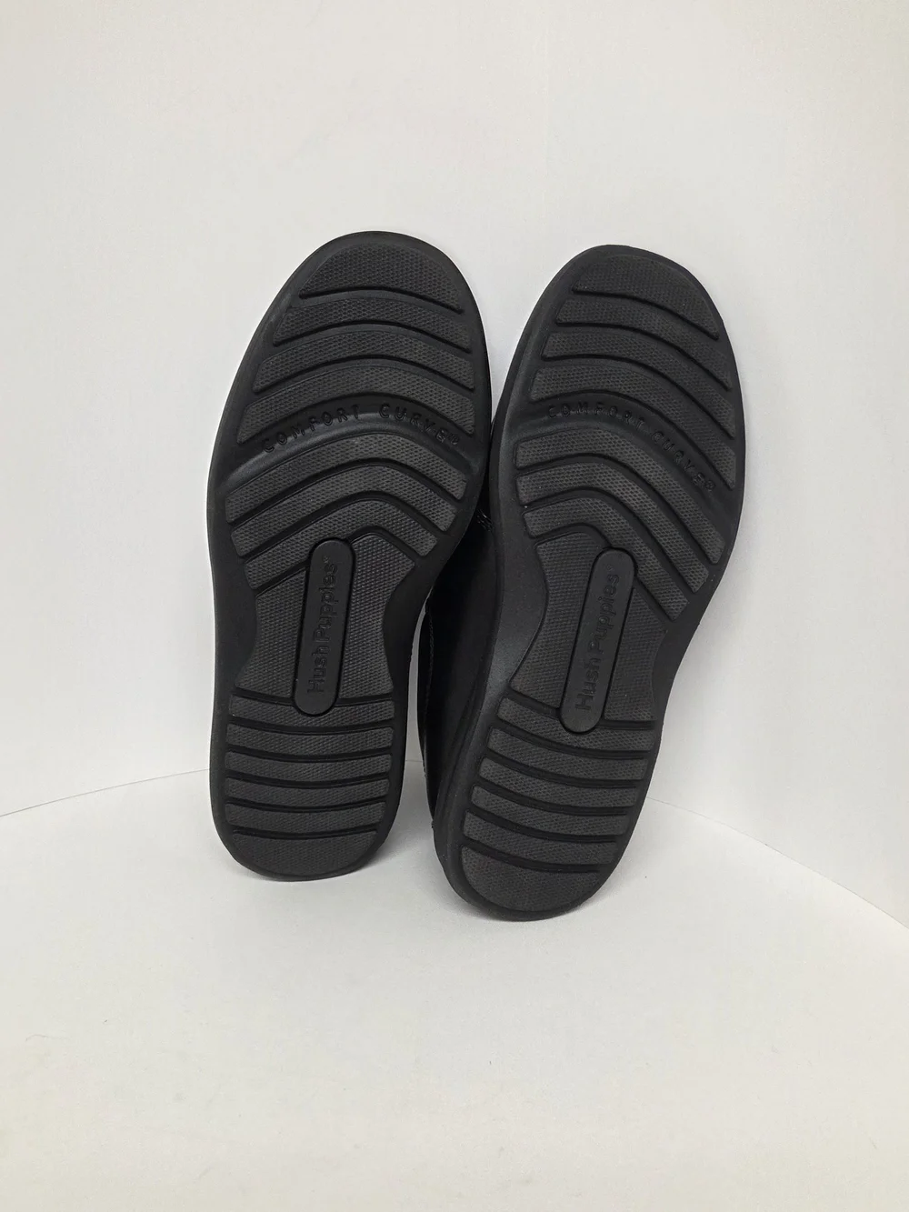 Hush Puppies Gil Black Leather Comfort Shoes Men’s 9 Wide. #0238